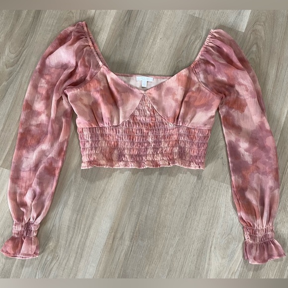 ABOUND Cute Pink Off the shoulder top with poof sleeves. Size M - Picture 4 of 7